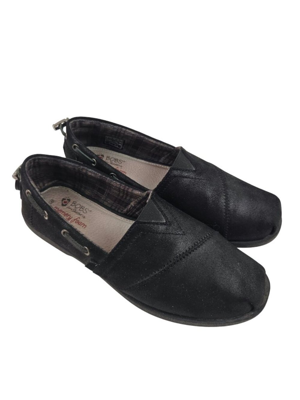 Bobs By Skechers Loafers Womens Size 9W Slip On Black Comfort Shoes Memory Foam - Picture 1 of 9